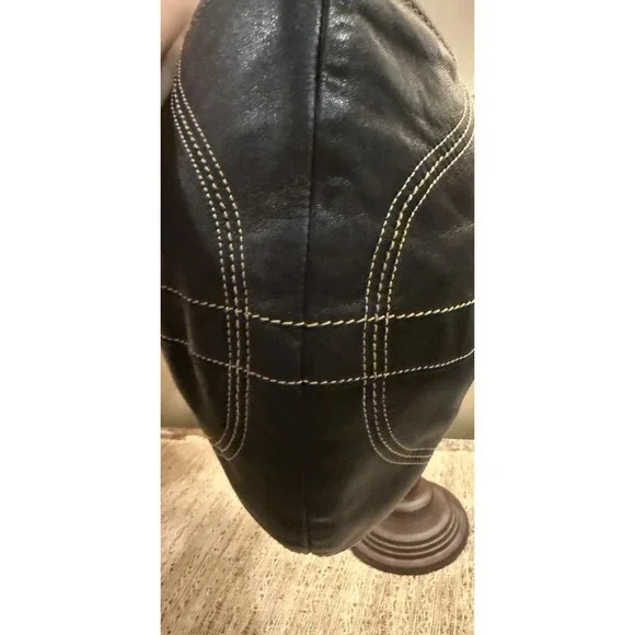 Y2K‎ Coach Soho Black Leather Medium Hobo Tassel Shoulder Bag 8A03 - Picture 9 of 16